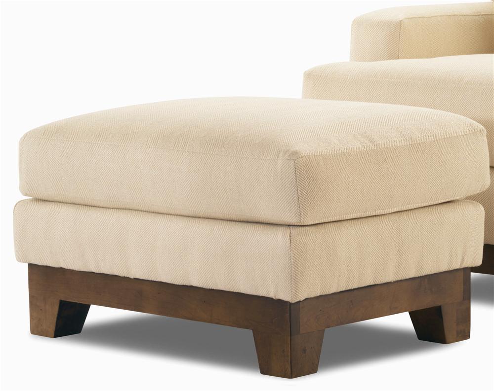 Century Elegance Upholstered Ottoman with Exposed Wood Jacksonville